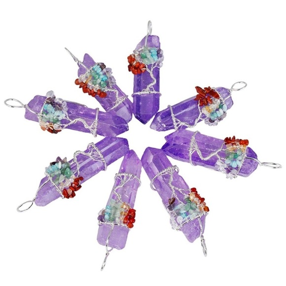 Jewelry - TITANIUM TREE OLIFE PURPLE QUARTZ CRYSTAL necklace